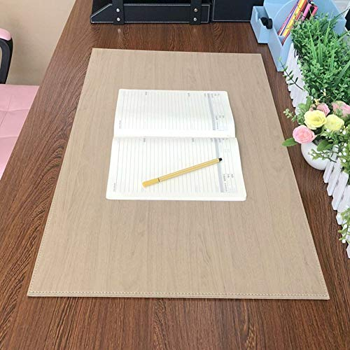 HUALEMEI Kreativ Leder Große Maus-pad,holzmuster Nicht-Slip Einfach Schreibtisch-pad,hartes Pu-Leder Wasserdicht Mauspad,modernen Schreibtischmatte Zum Studium Arbeiten A 80x40cm