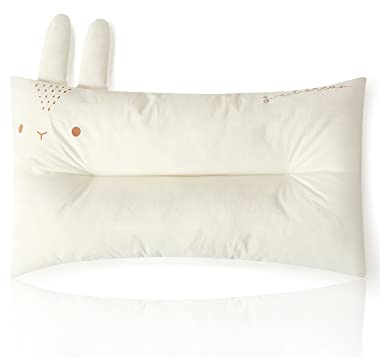 Choc chick Toddler Pillow,20X12inches Machine Washable 100% Cotton Pillowcase Soft Hypoallergenic Kids Pillows,Child Cute Animal Perfect Toddler Pillows for Sleeping 2 Years Old (Rabbit)