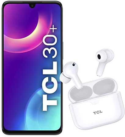 TCL 30+ - Smartphone Dual Sim + Auriculares Inalámbricos TCL 108, Pantalla 6.7 AMOLED 60Hz, Full HD+, 128GB, 4GB RAM, Triple Cámara de 50Mpx, Android 12, Batería 5000mAh, Muse Blue [Italia]
