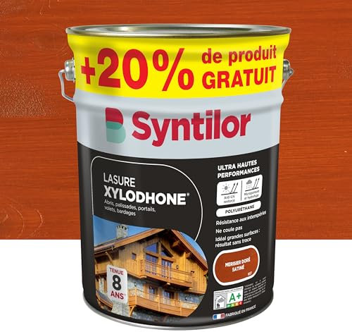 Syntilor - Lasure Xylodhone® Ultra Hautes Performances 8 Ans Merisier Doré Satiné 5L+20%