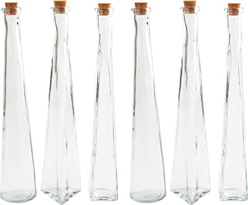 VBS Lot de 6 bouteilles GEO verre clair 32cm quantité de remplissage 200ml bouteille en verre bouteille décorative décoration de table