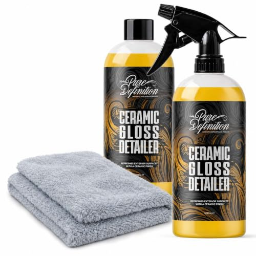 Ceramic Detailer Car Wax Gloss Spray Sealant Coating Vehicle Water Beading (2 x 500ml)