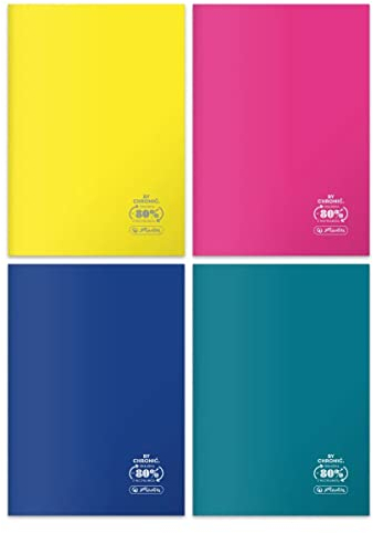 Herlitz® Schulheft A4 kariert 60 Blatt ECO PP | Softcover | Brulion Notizblock Skizzenbuch | Zum Schreiben der Kalligraphie Schule Studienschüler | Universal | Colors