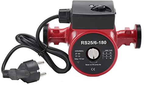 Lfhelper Umwälzpumpe 5-60/180 Zirkulationspumpe Heizungspumpe, 3-Stufe 220V | Max Fördermenge 56 L/min, Zirkulationspumpe Warmwasser Haushaltsumwälzpumpe mit 3 Schaltstufen, Schutzklasse IP44