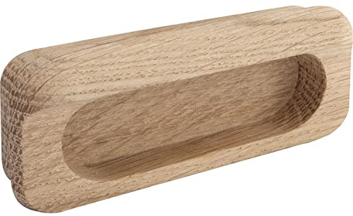 ALLES IM GRIFF Griffmuschel Horkos Breite 107mm, Schiebetür Griffmulde aus Holz, Muschelgriff, Eiche roh