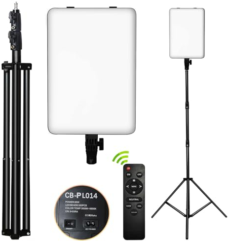 SWAVGO - Panneau LED 14 pouces lampe sans trépied, lumière de studio, trépied en aluminium répandu pour vidéo, maquillage, photographie, TikTok