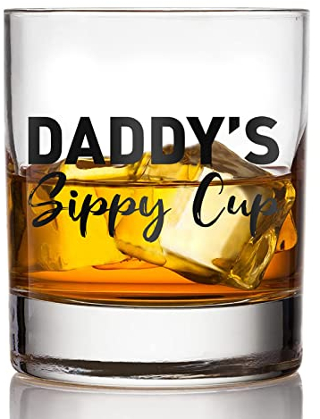 OGEEON Gifts for Dad from Daughter Son,Novelty 12OZ Whiskey Glass,Dad Christmas Gifts for Men Stepdad Husband,Fathers Day Presents for Christmas Anniversary
