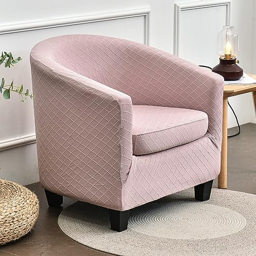 Morbuy Sesselbezug Stretch Stricken, 2er Set Sessel Überzug Universal Sesselhussen Waschbar Sesselüberzug Hussen Cocktailsessel Clubsessel Überzug - Weich, Elastisch (Rosa)
