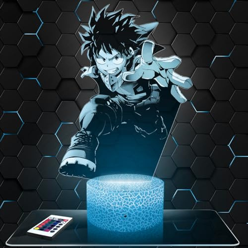 Lampephoto.fr LED-Nachttischlampe Izuku Midoriya, Geschenkidee für Teenager, Zubehör Izuku Midoriya Manga Cartoon Jugendzimmer Jungen Deko Büro geschenkidee für teenager Weihnachten TOP