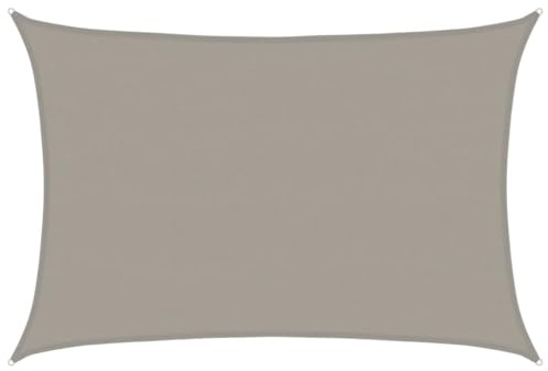 vidaXL Toldo de Vela Rectangular HDPE Gris Claro 160 g/m² 5x6 m