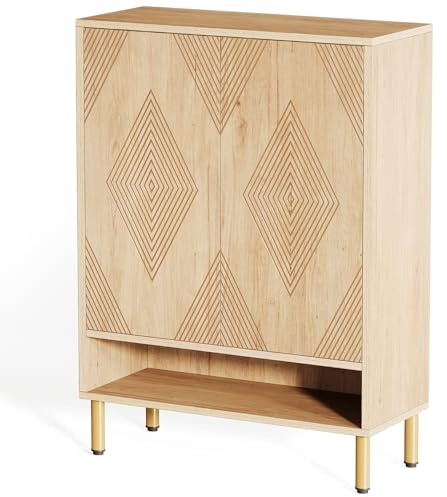 Tribesigns Zapatero con 2 puertas, 73 x 35 x 115 cm, zapatero con marco de metal dorado, zapatero estrecho de 6 pisos para 25 pares de zapatos, estantería para entrada, armario de pasillo, salón