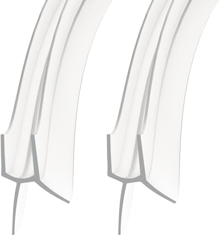 2 Stück Duschdichtung 1-2 m, Dichtung für Glastür Duschwand, PVC Ersatzdichtung für Dusche, Wasserabweisende Duschdichtung oder Duschkabinen-Dichtung (Transparente, 100cm*(4-6mm))