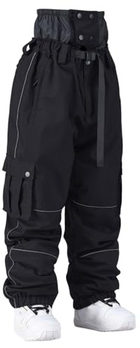 Softshell Skihose Damen Ski Hosen Für Frauen Unisex Schneehose Gefüttert Snowboardhose Winddicht Skihose Hosenträger Thermohose Herren Warme Wanderhose Wasserdicht Winterhose