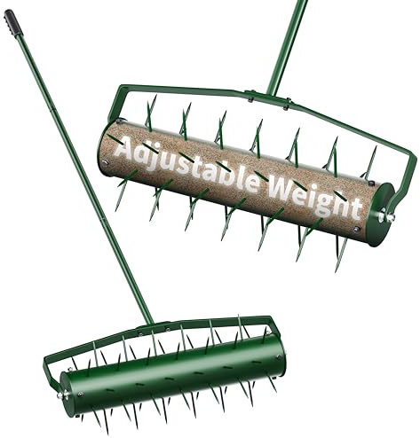 Ahxuvan 21” Lawn Aerator, Heavy-Duty Manual Lawn Aerator Tool with 50” Metal Handle for Lawn Care, Grass Aerator Lawn Aeration Machine for Garden, Yard, Cropland to Loose Soil