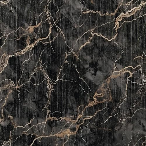 ICYEHAO Black Marble Wallpaper,44 x 600 cm Black and Gold Marble Self Adhesive Wallpaper Peel and Stick for Wall Paper Kitchen, Living Room,Worktops,Furniture