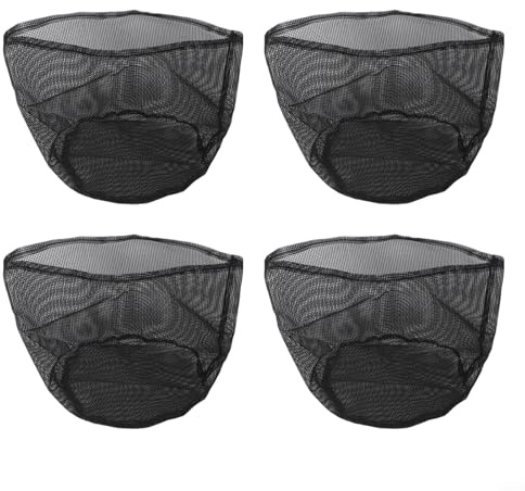 Lot de 4 sacs de plantation aquatique réutilisables en maille pour bassin de jardin, pots de fleurs carrés respirants pour tourbière et plantes terrestres (rond)