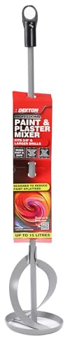 Dekton Professional Paint & Plaster Mixer – Heavy-Duty Spiral Paddle for 3/8 Drills | Hex Shank | Mixes Paint, Plaster, Cement & Compounds (Up to 15L)