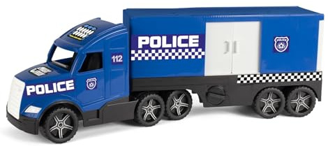 Wader 36201 – Magic Truck polisfordon med sidodörr, storlek ca. 79 cm, för barn från 3 år, lämplig som en gåva för kreativt spel