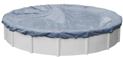 Pool Mate 18 ft Blue Winter Pool Cover for Above Ground Pools, 3 ft Overlap (21 ft Cover Size), Solid 7 x 7 Scrim, 2.2 oz/yd2, 8-Year Warranty, Style: 4618PMA