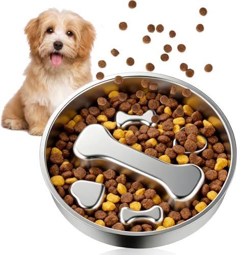 Antischlingnapf Hunde, 22cm Anti Schling Napf Hund 304 Edelstahl Hundenapf Slow Feeder Schlingnapf Hunde Hundenapf Anti Schling Antischlingnapf Katze für Katzen