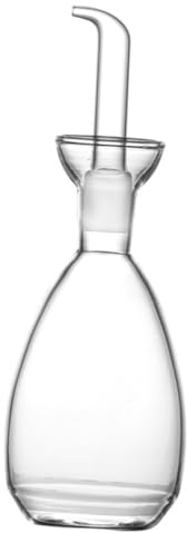 GRIRIW Oliera in Vetro Trasparente con Beccuccio Antigoccia Dispenser Olio e Condimenti per Cucina Bottiglia Dosatrice Salvaspazio e Facile da Pulire