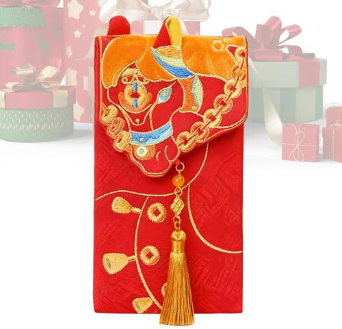 Enveloppes rouges du Nouvel An chinois, cadeau de fête de l'an du cheval, sac rouge 2026 - pour fête d'anniversaire de printemps chinois, fête d'anniversaire, réunion de famille
