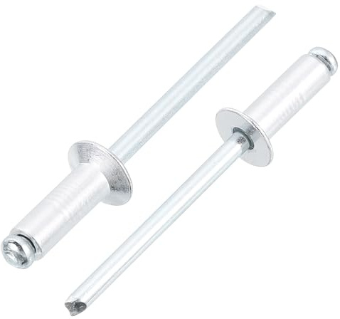 QUARKZMAN 50 Pièces 4.8 x 14 mm Rivets Aveugles En Aluminium, Prise En Aluminium Et Mandrin En Acier, Rivets Fendus À Tête Fraisée Longs Pour Métal, Meubles, Automobile, Argenté
