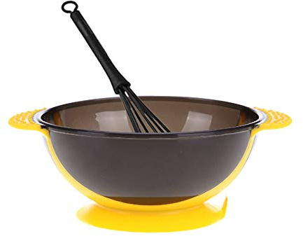 Bol de coloration pour cheveux avec ventouse et tige d'agitation en plastique pour barbier salon de coiffure Outils de coiffure Mélangeur de teinture réutilisable facile à nettoyer