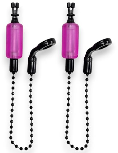 TJR Tackle 2 x Pro Ace III Bite Indicators Bobbins Short 15cm Chain For Fishing Bite Alarms 6 Translucent colour options (Translucent Purple)