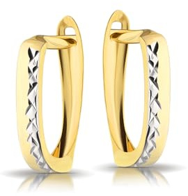 LAMUR Ohrringe gold, goldene ohrringe damen 585 gold, Goldohrringe für Damen, Damenschmuck aus Gelb- & Weißgold, Englischer Verschluss