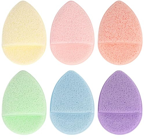 6Pcs Face Sponges for Cleansing, Reusable Faces Scrubber Pads for Women for Washing Face, Gentle Esponjas Faciales for Deep Pore Cleansing, Blackheads, Daily Facial Cleans, Makup Remover (Colorful)