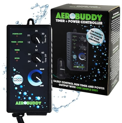 AEROMIXER Aerobuddy EU Zeitschaltuhr Steckdose mit Intervallsteuerung & Drehzahlregler für Pumpen – Steckdosentimer zur Pumpensteuerung von Misch- und Belüftungszyklen in Gartenbau & Landwirtschaft