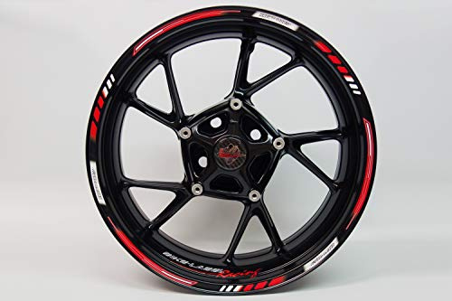 BIKE-label Felgenrand Aufkleber Motorrad 17 Zoll Racing Red 1000 GP Style 710002-VA