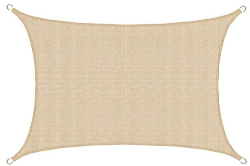 AMANKA UV Sonnensegel 3x4m Rechteckig Wasserdurchlässig - Sonnenschutz Balkon Rechteck Terrassendach Sichtschutz Garten - 4m Sonnendach Pool Pergola Trampolin Wohnwagen Sonnenschutz Terrasse Camping