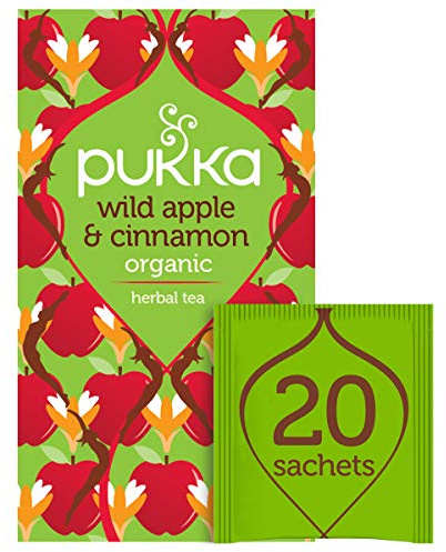 Pukka Tisana Biologica Mela Selvatica e Cannella Rilassante, 20 Filtri | Per serate in compagnia, una bevanda fruttata e speziata con note agrumate, naturalmente senza caffeina