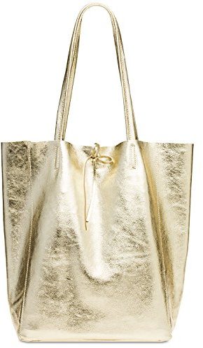 Caspar Großer Damen Leder Shopper Schultertasche mit Sicherheitsfach - CLASSIC LINE - Modell No.780 - Made in Italy