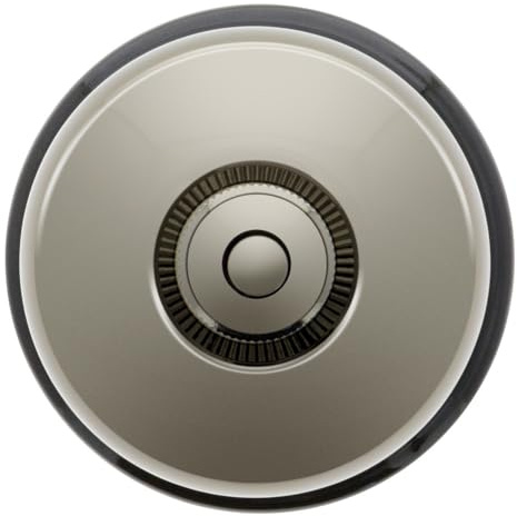 FONTINI - Bouton Poussoir Carillon Porcelaine Noire Coque Nickel