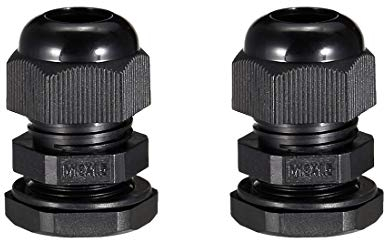 sourcing map M18 Kabelverschraubung Stecker Einstellbare Kontermutter Wasserdichter Kunststoff Schwarz