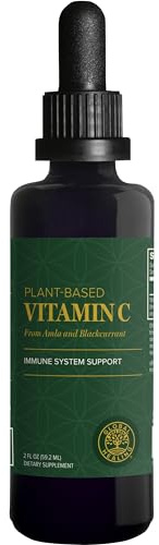 Global Healing Center USDA Organic Vitamin C Supplement Drops 180mg, Liquid Vitamin C Plant-Based Antioxidant Supplement, Supports Immune System - Vitamina C - Natural Energy for Men and Women (2 Oz)