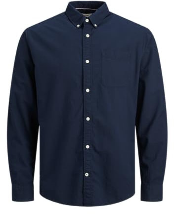 JACK & JONES Herrskjorta Oxford, Marinblå blazer/passform: slim fit, XL