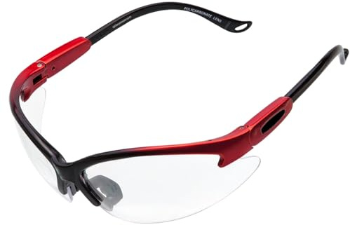 SPITS EYEWEAR Cougar Bifocal Safety Glasses (Magnifier: 3.00, Frame Color: Two Toned Red Black)