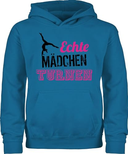 Shirtracer - Kinder Hoodie Jungen - Sport Kleidung - Echte Mädchen Spielen Volleyball schwarz/Fuchsia