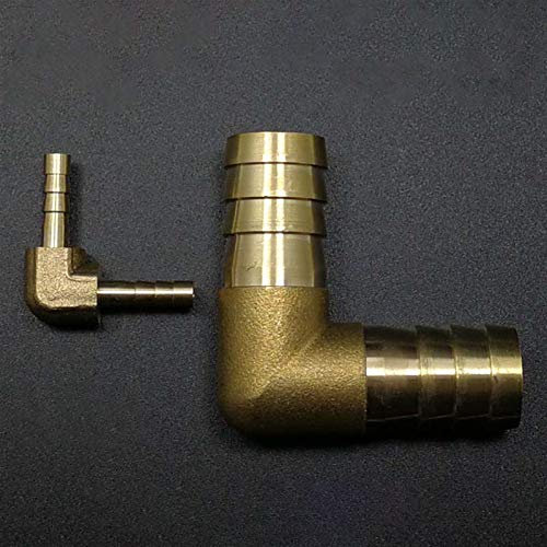 Pangyoo PYouo-Messing Schlauchverbinder 6/8/10/12/14/16 mm Schlauchkupplung Hosetail Verbindungsstück, 90-Grad-Wasser-Gasöl Reudcing Messing Rohrverschraubung, Dickes Material (Color : 8 4mm)