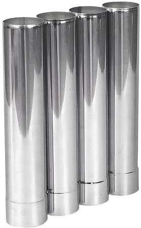 FireHiking Stove Pipe Stainless Steel Flue Extension 4 Sections of Straight Chimney 2.36/6cm x 12.6/32cm
