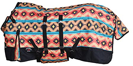 CHALLENGER 203,2 cm 1200D Pferdedecke, wasserdicht, leichte Winterdecke, Führmaschinendecke, Pferdedecken Verschluss 377B