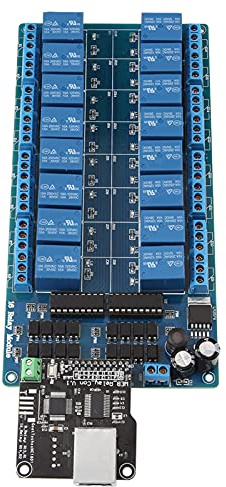 Module de Contrôle Ethernet, Serveur Web Réseau RJ45 LAN WAN, Module de Relais 16 Canaux, Relais Ethernet TCP/IP Carte de Module de Relais de Sortie Marche-arrêt pour le Contrôle de la Maison Intellig