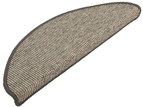 vidaXL Stufenmatten 15 STK. 65x21x4 cm Beige und Grau Halbrund Groß