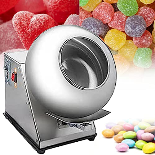 ALSUP Automatic Tablet Coating Machine Chocolate Coating Machine Sugar Coating Pan Table Top Small Commercial Mini Chocolate Panning Machine,Coater Sugar Pan Peanut Nut Coating Machine,220V