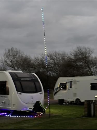 online-leds USB Powered 10M Dream Chasing Flagpole Led Light String, Remote, Button or App Controlled (flagpole not Included) Caravan Flagpole Lights