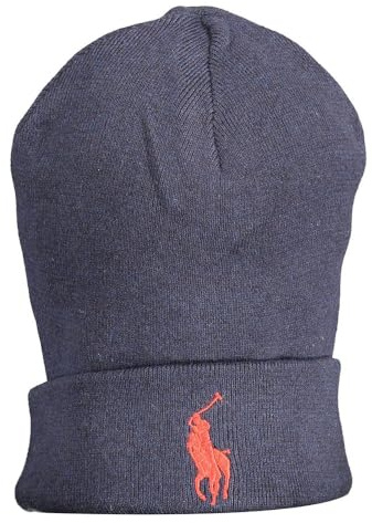Ralph Lauren Polo Herren Mütze aus 100% gekämmter Baumwolle | Klassische Strickmütze mit Logo Stickerei | Blau | Einheitsgröße